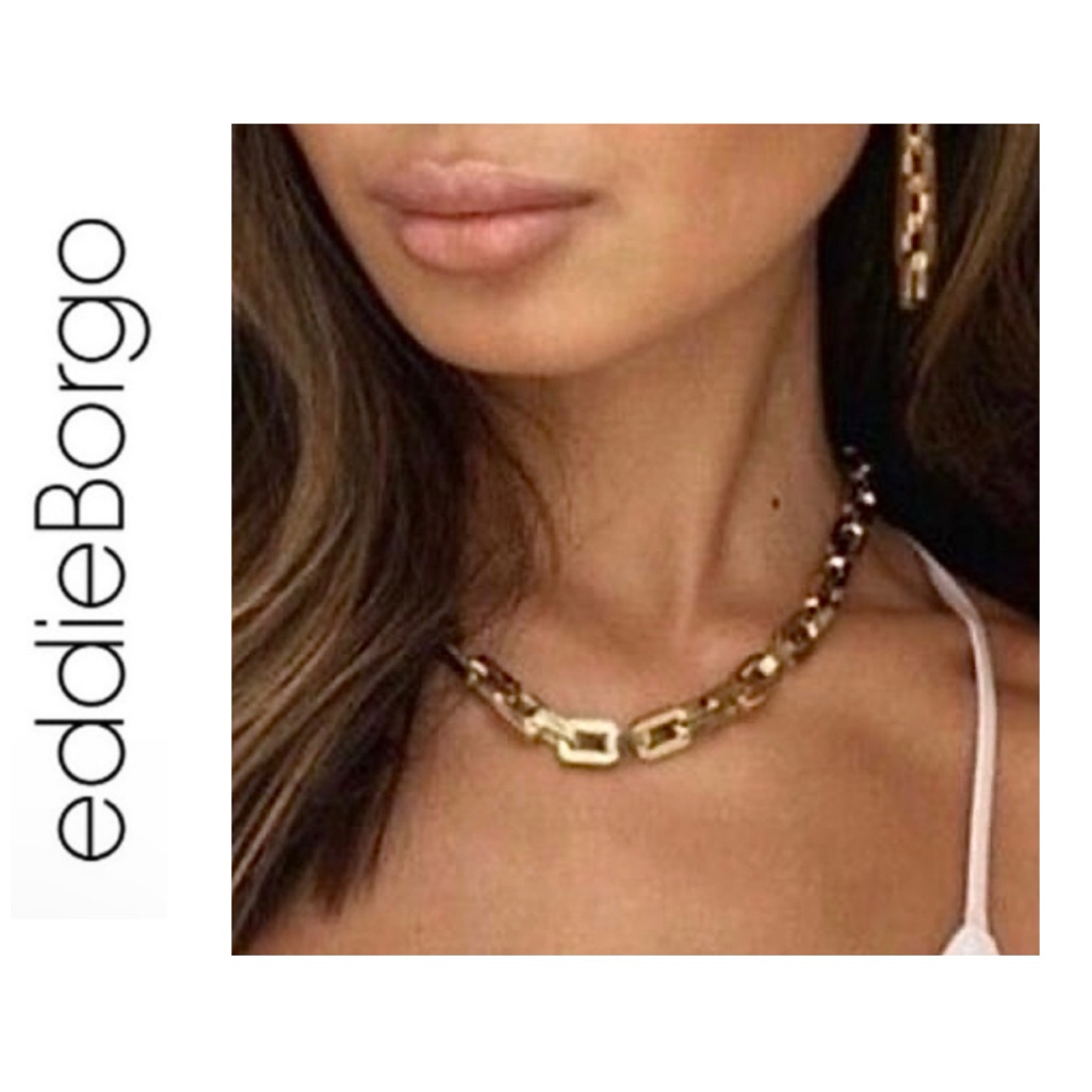 Nwt Eddie Borgo 12k Gold Plated Supra Chain Link Necklace 125$